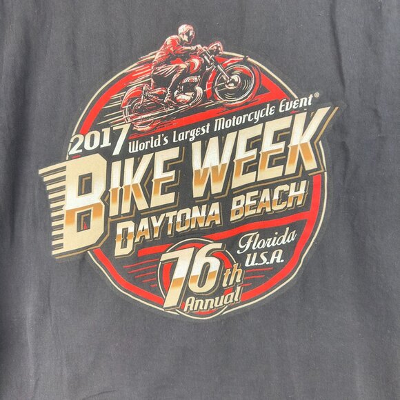 2017 Bike Week Daytona Beach Cutoff  Shir Ment XL Black Frayed Biker Vest - Picture 3 of 9